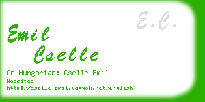 emil cselle business card